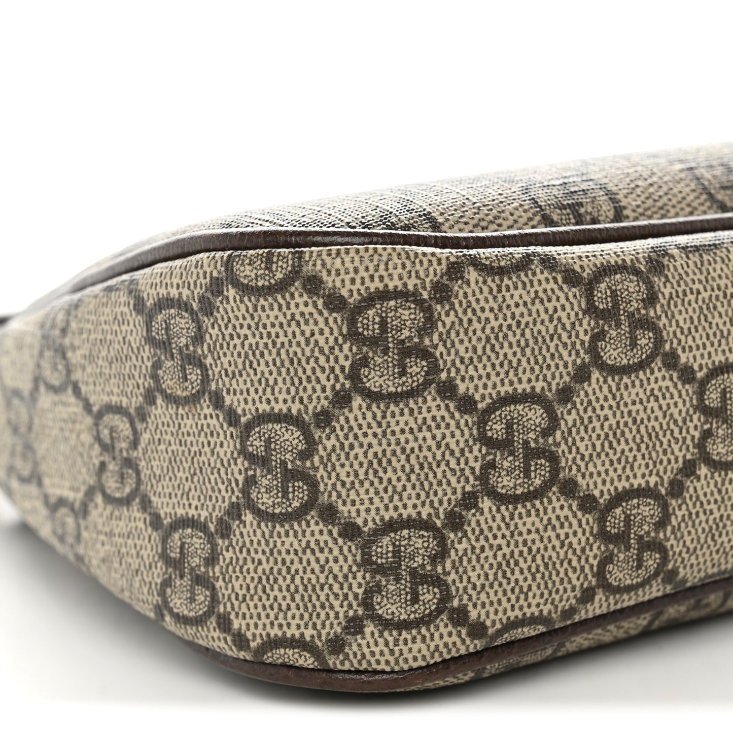 GG Supreme Monogram Textured Dollar Calfskin Small Ophidia Hobo Beige Ebony New Acero