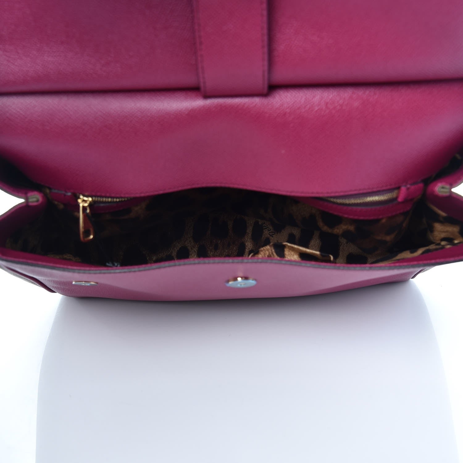Dolce & Gabbana Dauphine Large Bi-Color Miss Sicily Satchel Fuchsia Khaki 6 of 8