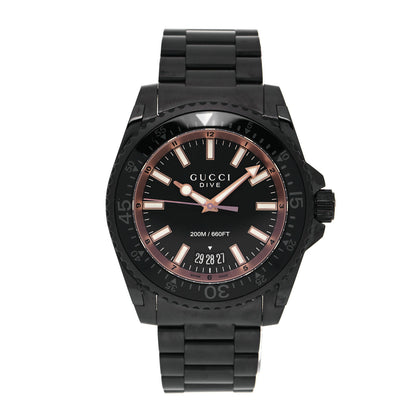 Gucci PVD Stainless Steel 45mm Dive Quartz Watch Black 1 of 5