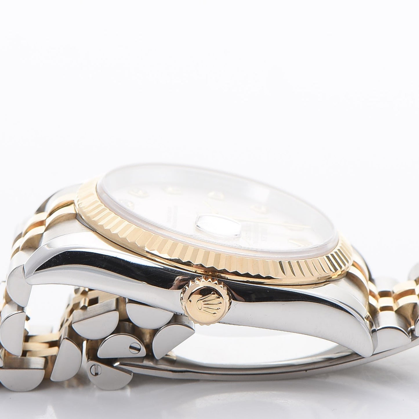 Stainless Steel 18K Yellow Gold Diamond 36mm Oyster Perpetual Datejust Watch Silver 116233