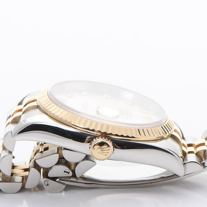 Rolex Stainless Steel 18K Yellow Gold Diamond 36mm Oyster Perpetual Datejust Watch Silver 116233 7 of 11