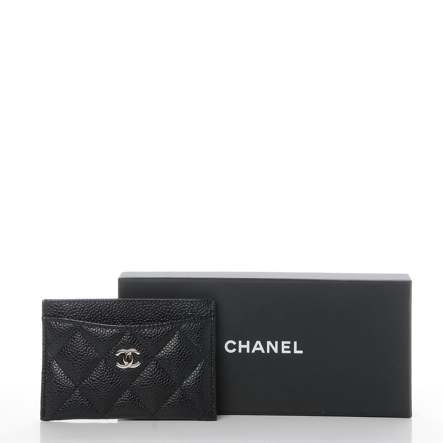 Caviar Quilted Card Holder Black