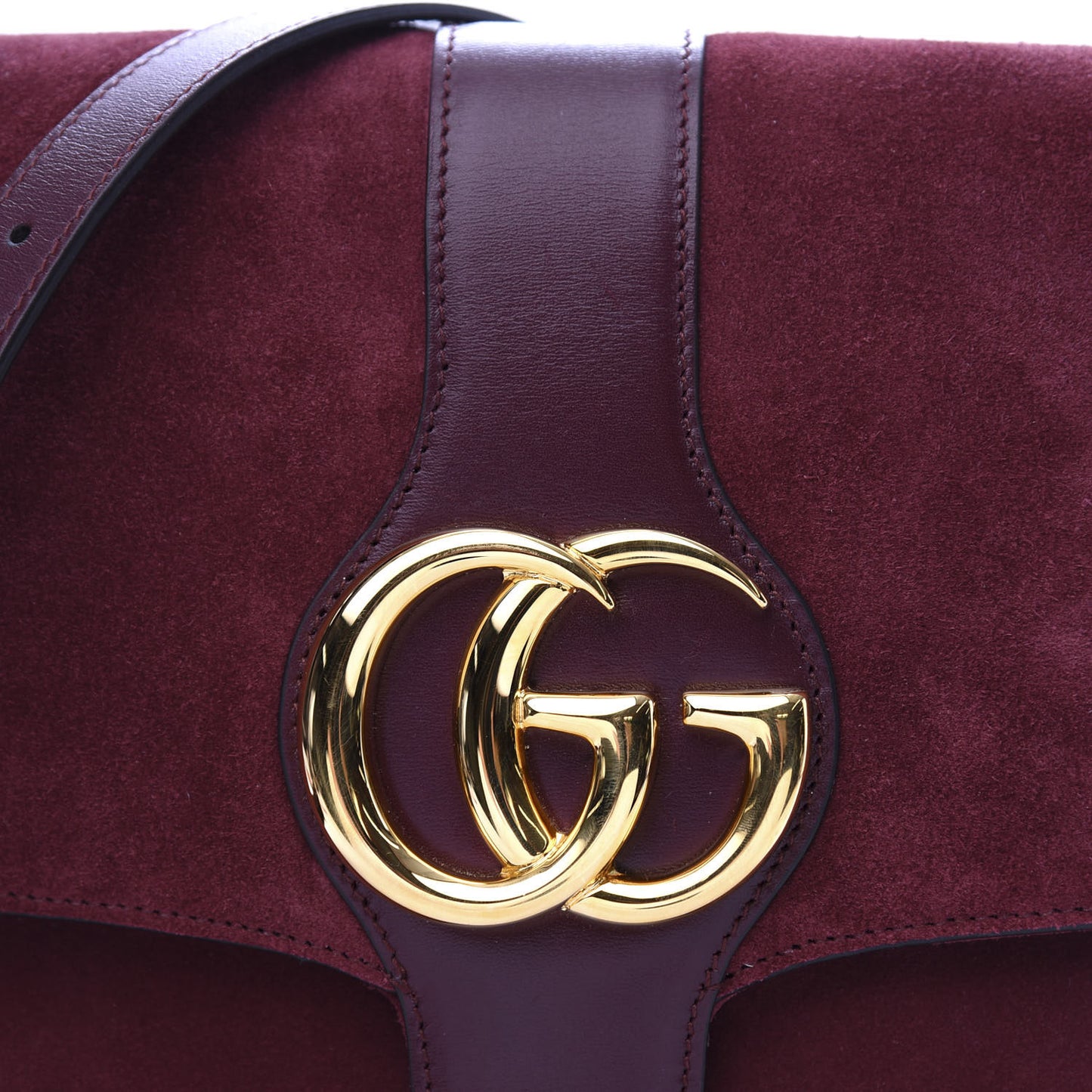 Suede Medium Arli Flap Shoulder Bag Vintage Bordeaux
