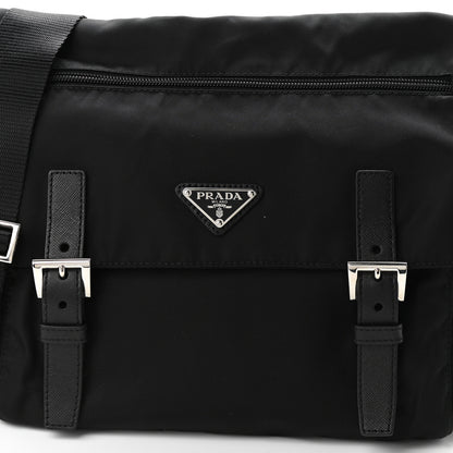 Prada Tessuto Nylon Saffiano Vela Messenger Bag Black 8 of 10