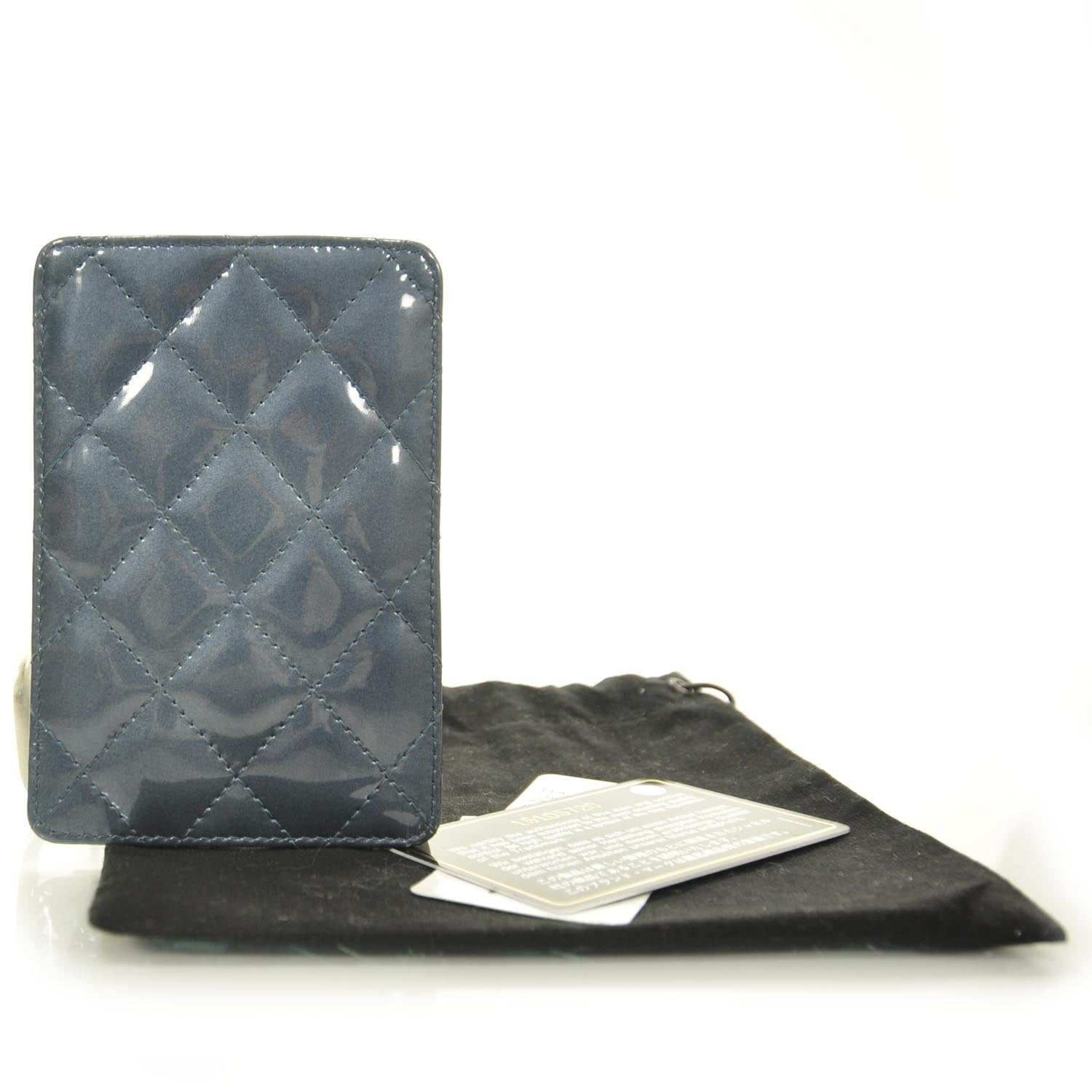 Chanel Patent Quilted iPhone Case Blue 3 of 7