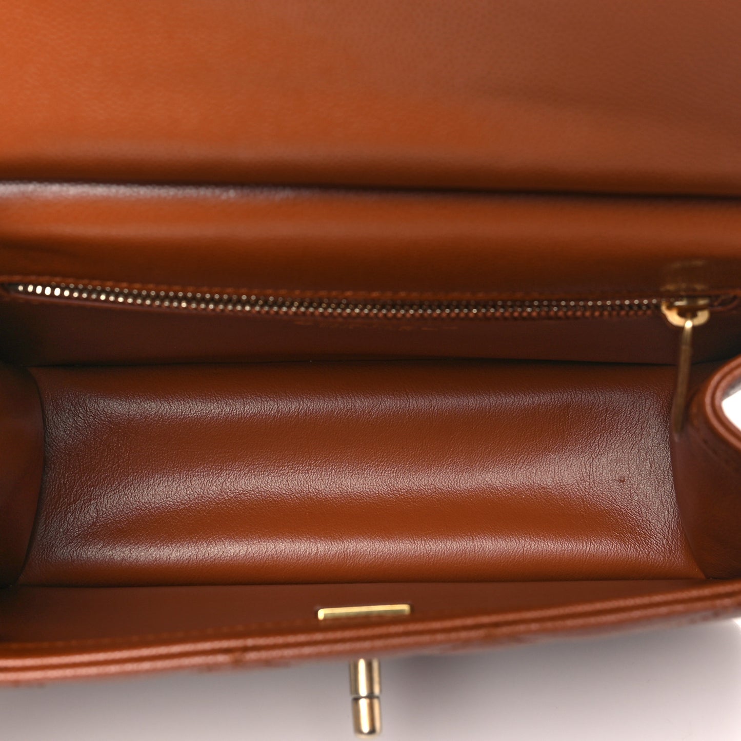 Caviar Quilted Small Chain Frame Flap Light Brown