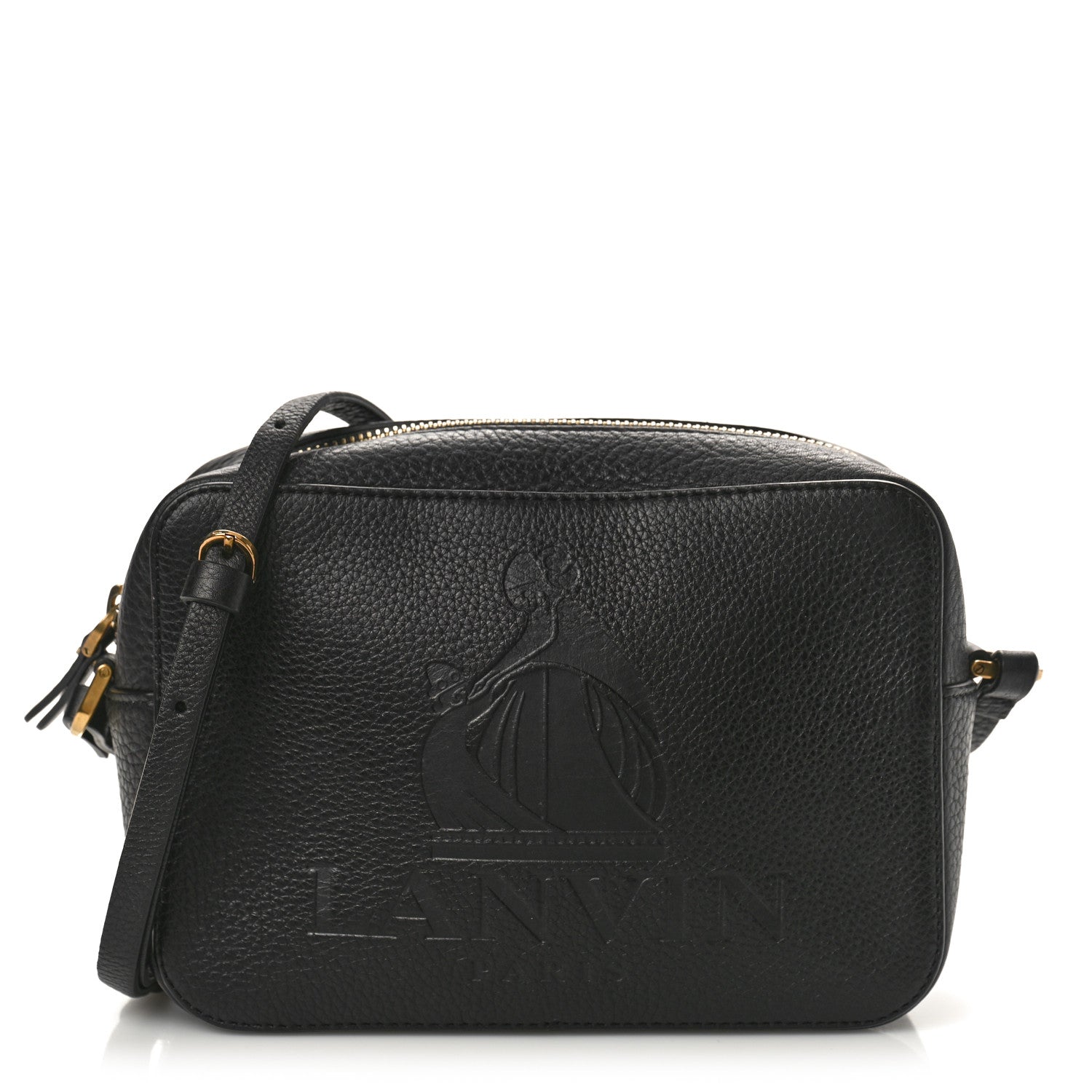 Lanvin Calfskin Logo Embossed Camera Bag Black 1 of 8