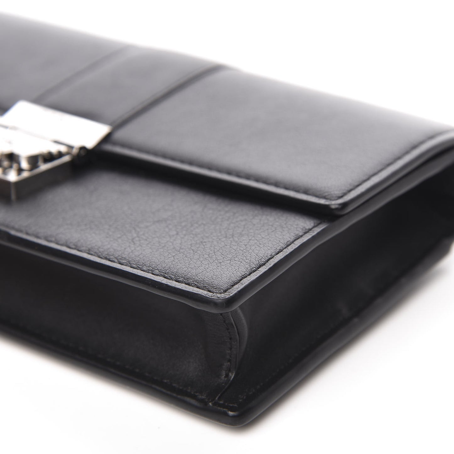 Calfskin Large Karoline Crossbody Wallet Black