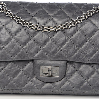 Chanel Aged Calfskin Quilted 50th Anniversary 2.55 Reissue 225 Flap Gris 10 of 11