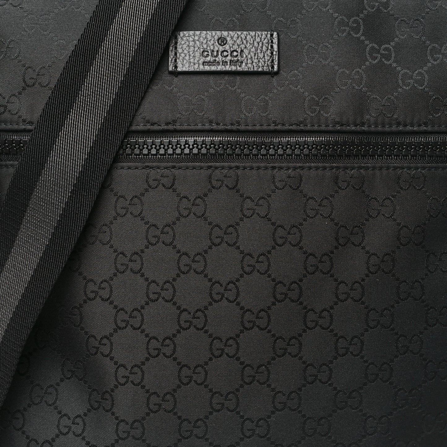 Nylon Monogram Small Flat Messenger Bag Black