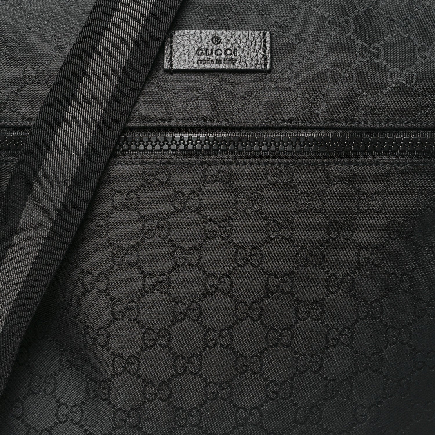 Gucci Nylon Monogram Small Flat Messenger Bag Black 7 of 9