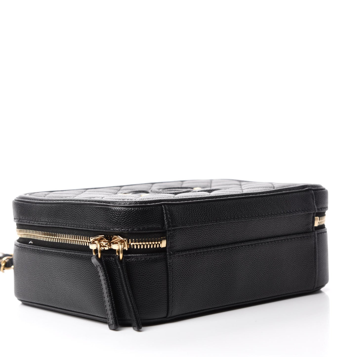 Caviar Quilted Medium CC Filigree Vanity Case Black