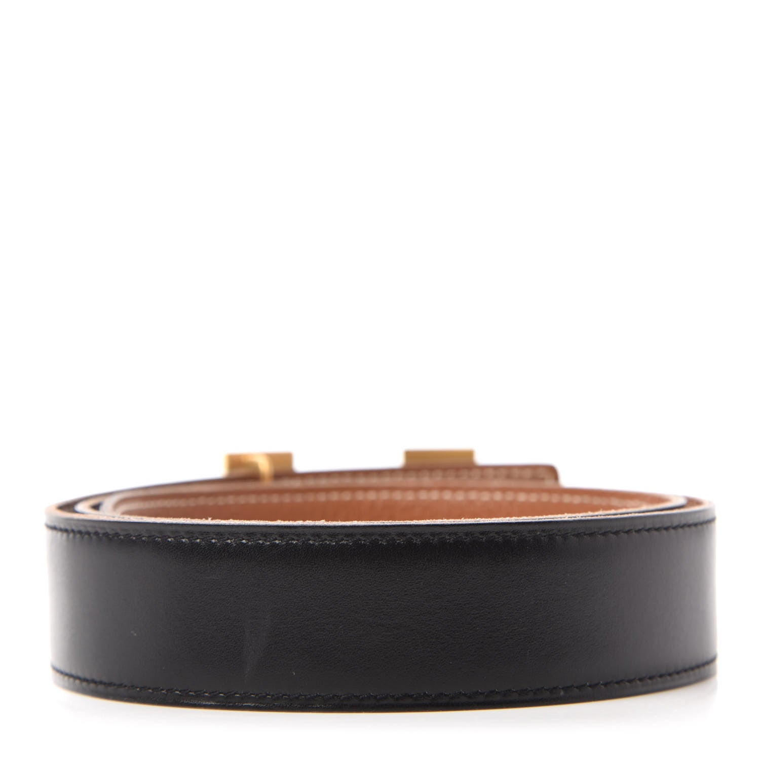 Hermes Box Togo H Belt 80 Black Gold 2 of 5