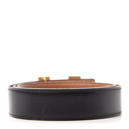 Hermes Box Togo H Belt 80 Black Gold 2 of 5