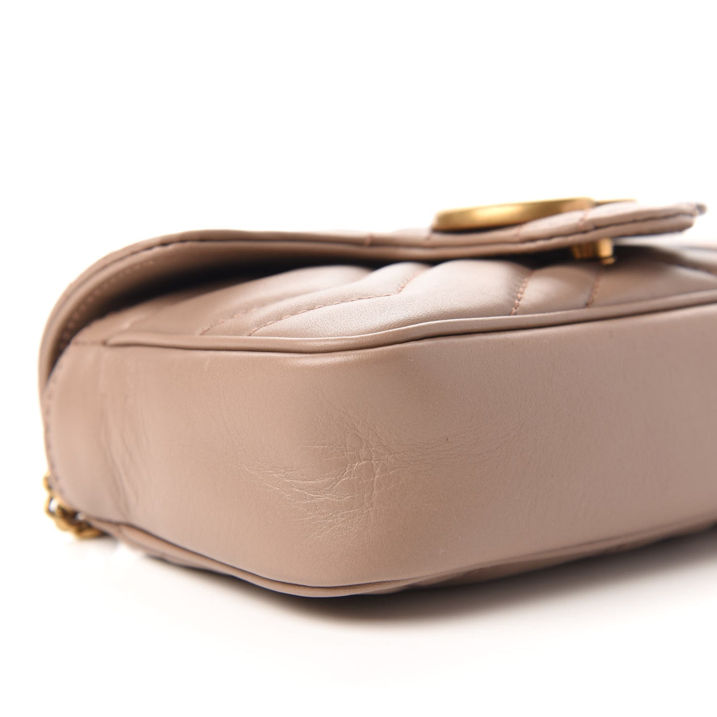 Calfskin Matelasse Super Mini GG Marmont Shoulder Bag Porcelain Rose