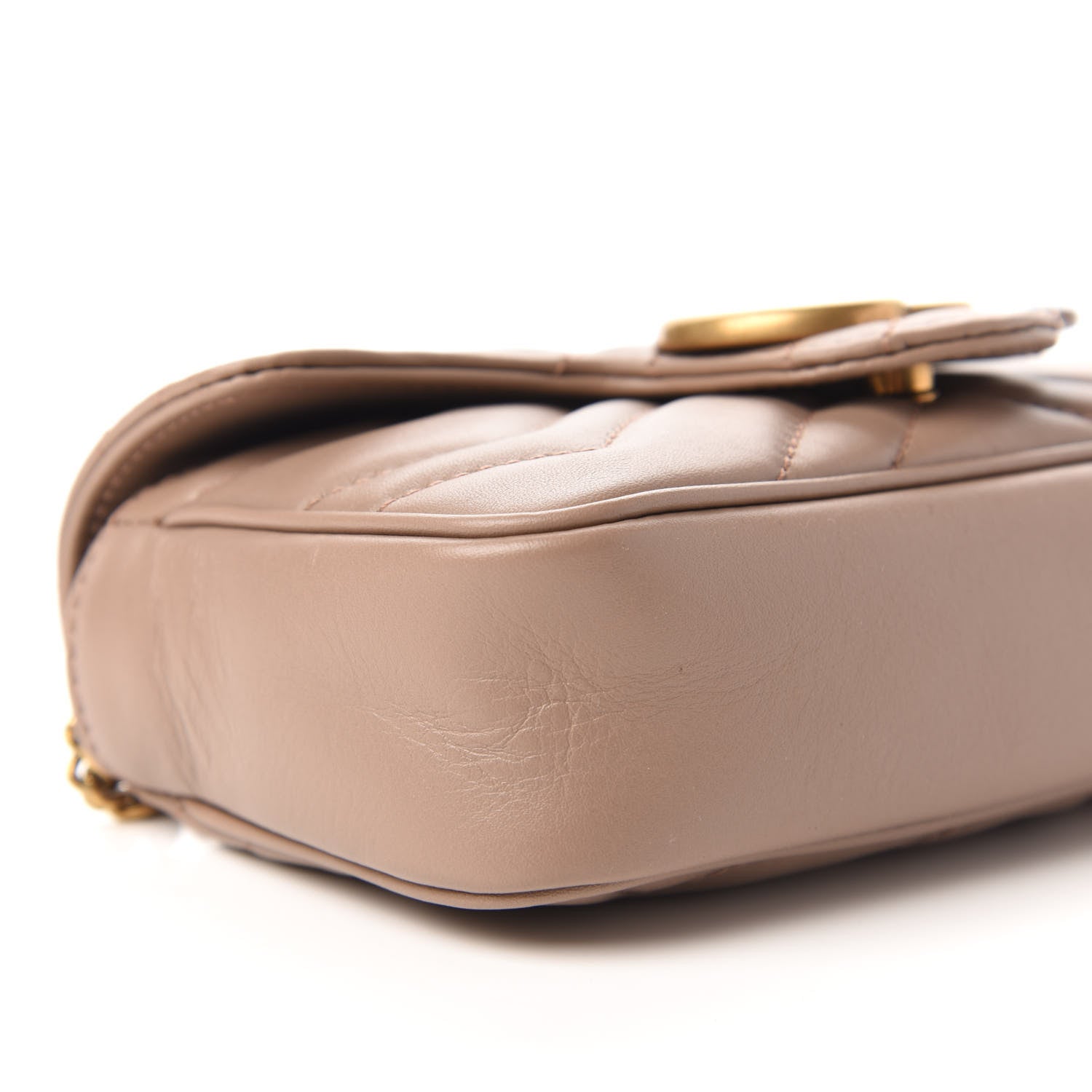 Gucci Calfskin Matelasse Super Mini GG Marmont Shoulder Bag Porcelain Rose 6 of 10