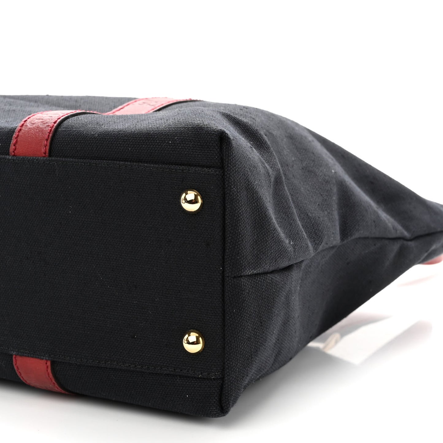 Guccissima Canvas Large Tote Black Dark Red