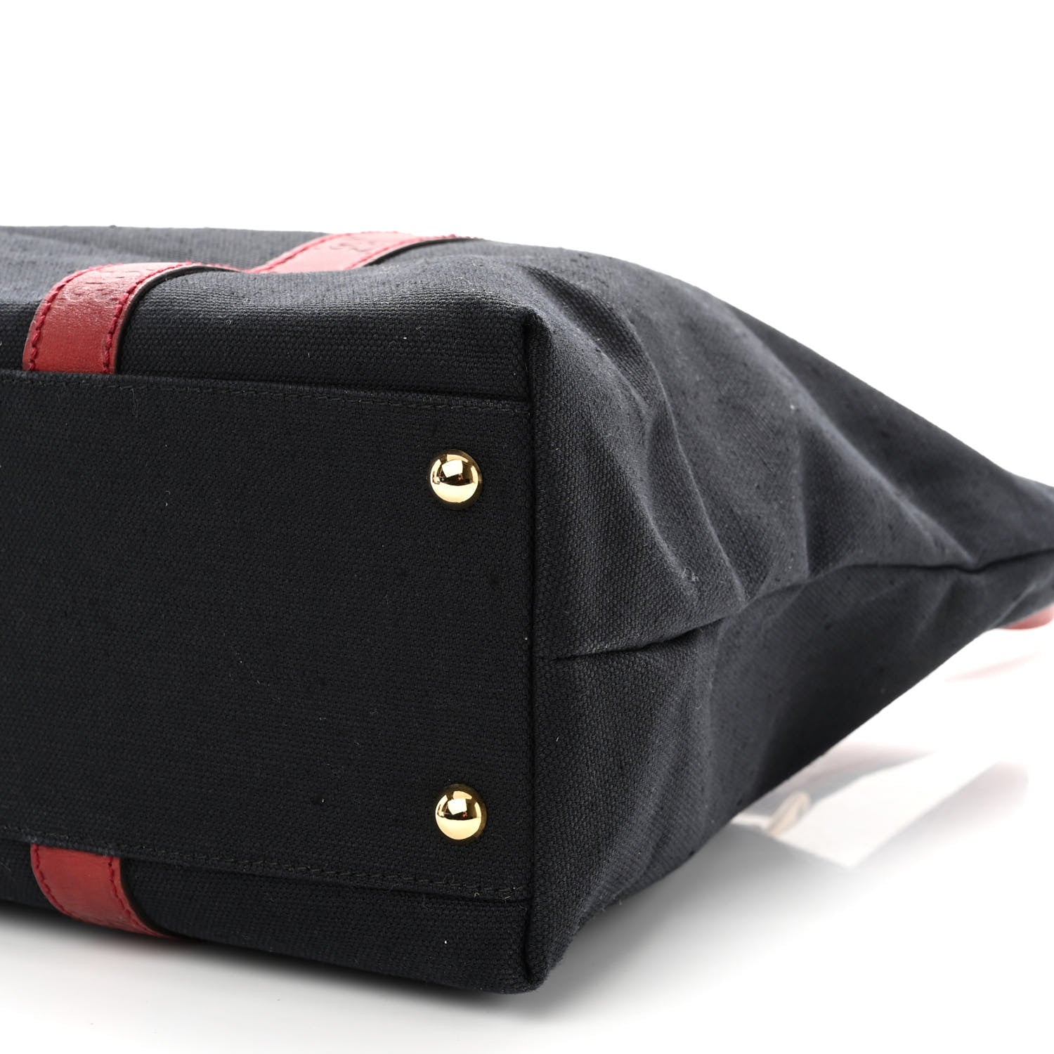 Gucci Guccissima Canvas Large Tote Black Dark Red 10 of 11