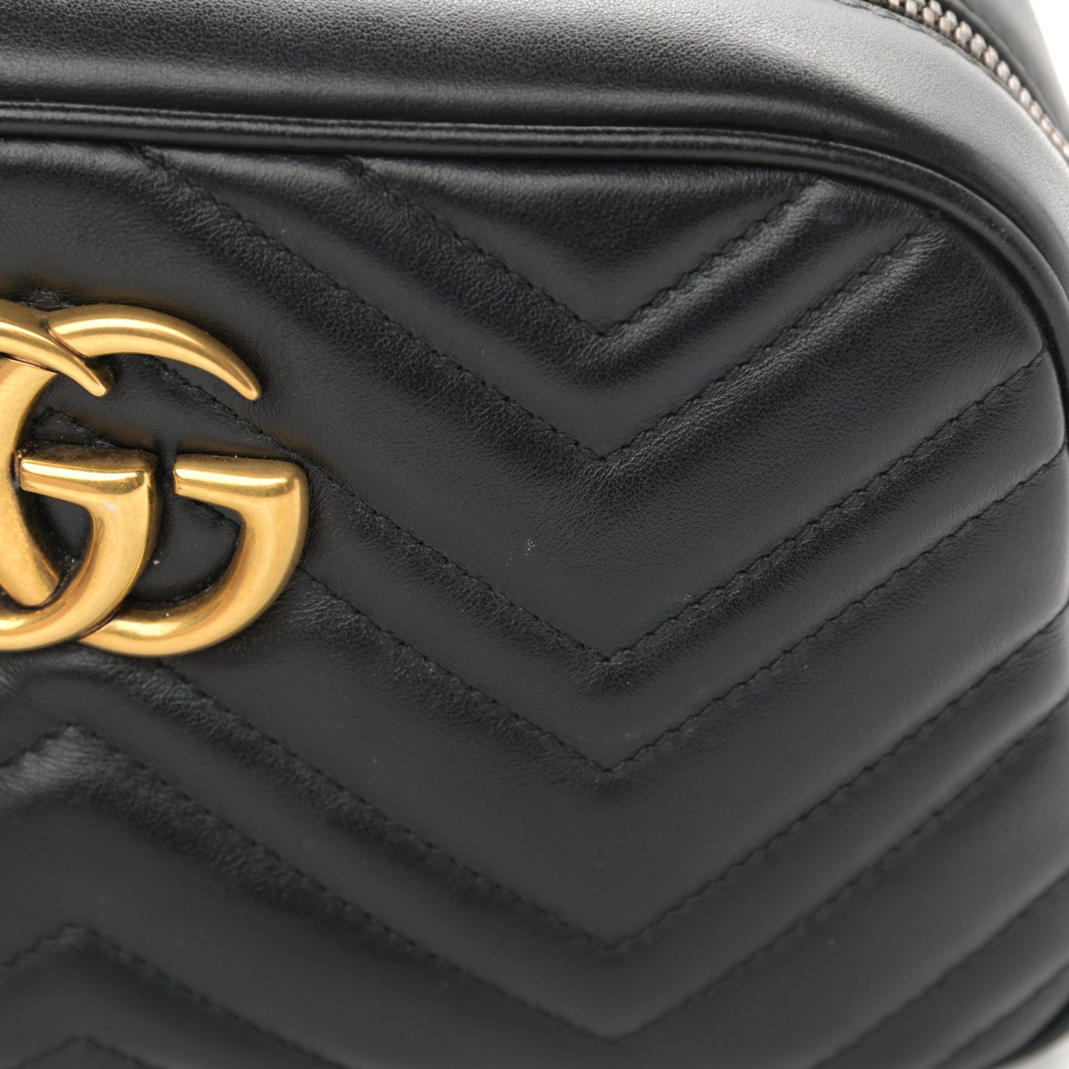 Gucci Calfskin Matelasse Small GG Marmont Chain Shoulder Bag Black 12 of 12