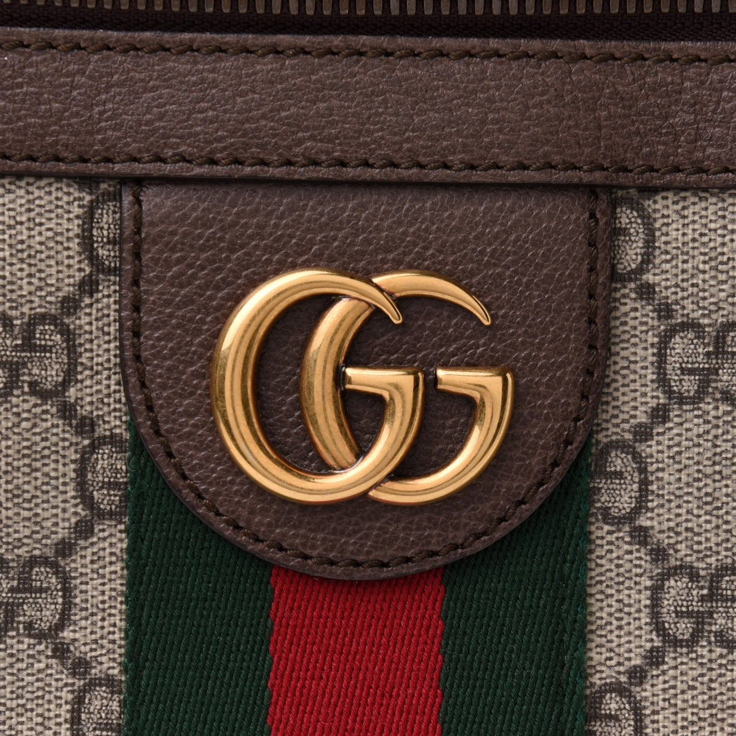 GG Supreme Monogram Web Medium Ophidia Messenger Bag Brown