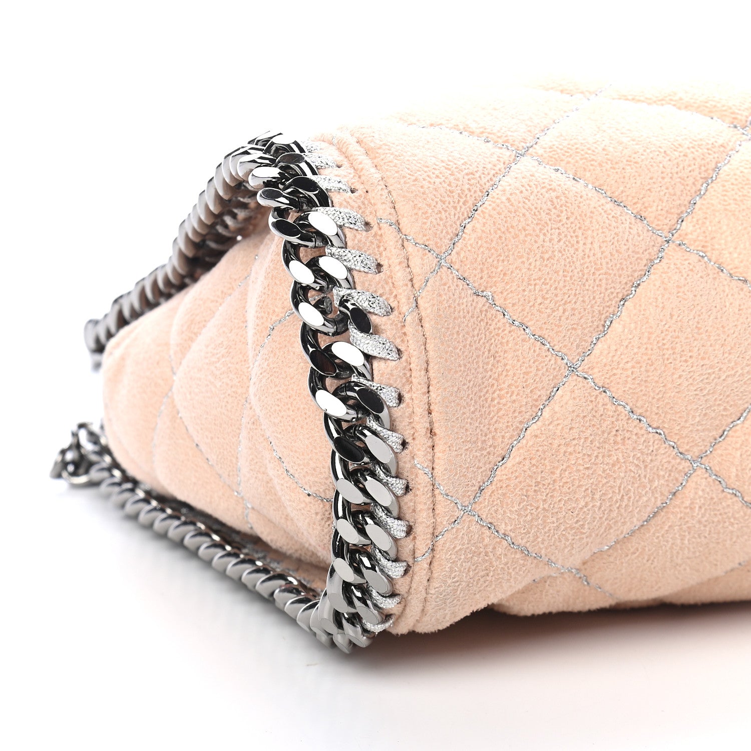 Stella McCartney Shaggy Deer Quilted Mini Falabella Fold Over Tote Powder 9 of 10