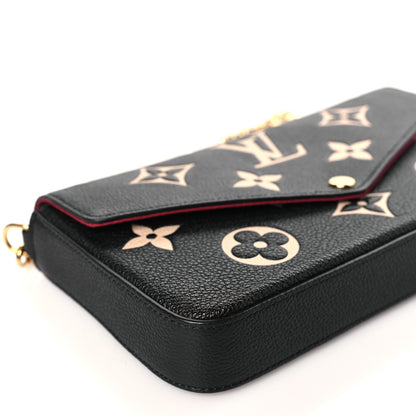 Louis Vuitton Empreinte Monogram Giant Felicie Pochette Black Beige 8 of 9