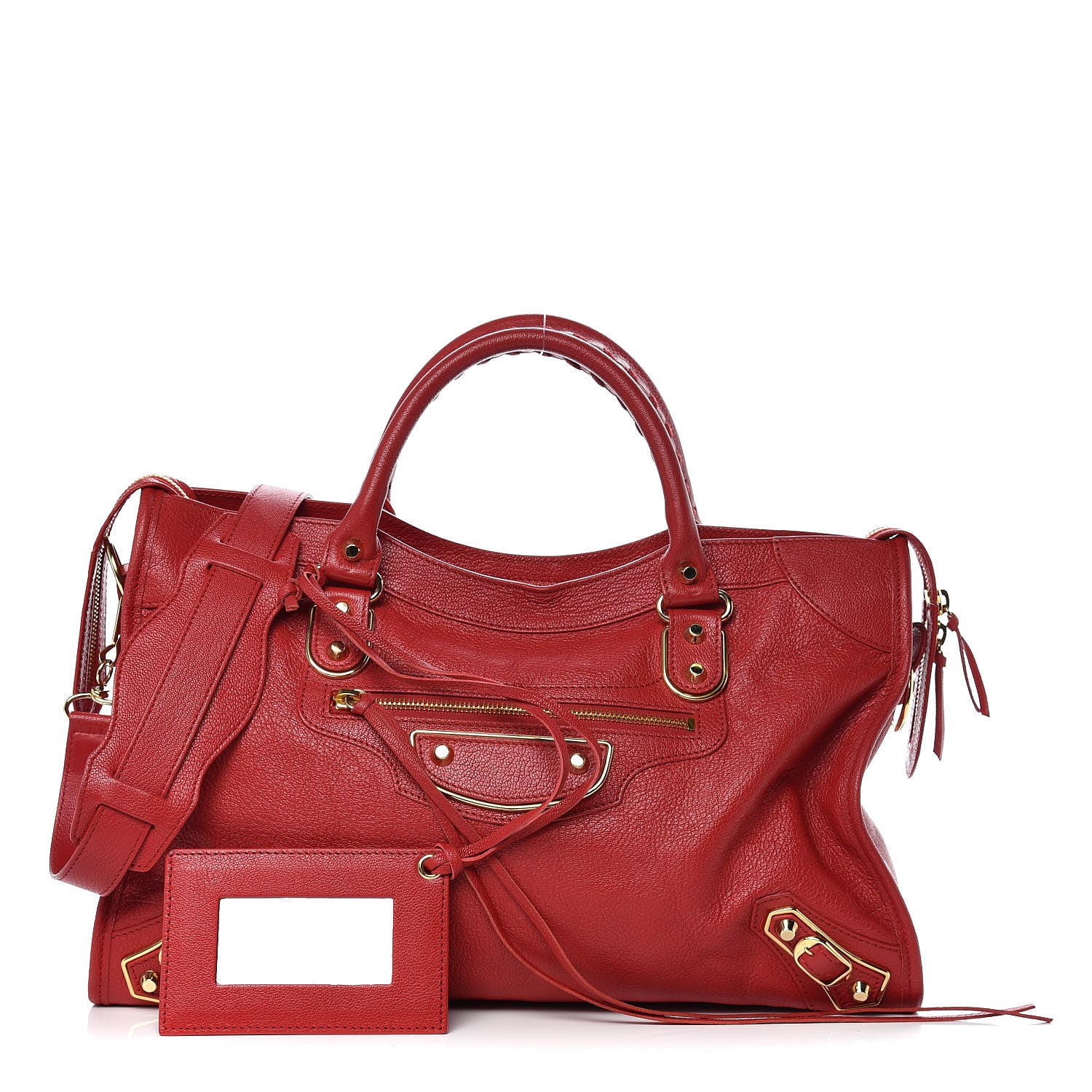 Balenciaga Chevre Gold Metallic Edge Hardware City Rouge Grenade 1 of 10