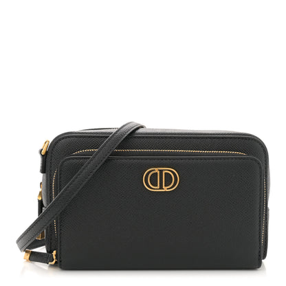 Christian Dior Grained Calfskin Caro Double Pouch Black 1 of 10