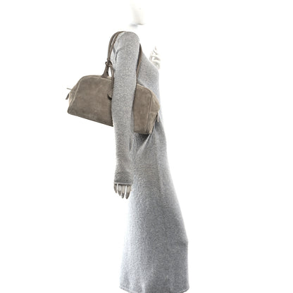 Chanel Suede Calfskin Large Perfect Bowling Bag Grey 2 of 10