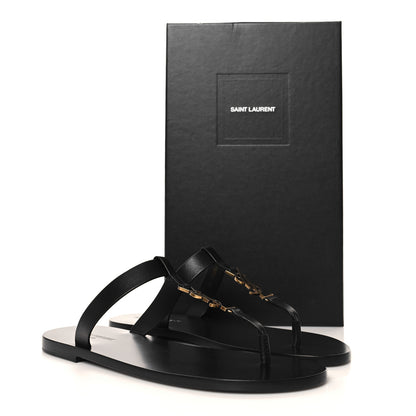 Saint Laurent Calfskin Mens Cassandra Monogram Sandals 43 Black 10 of 10