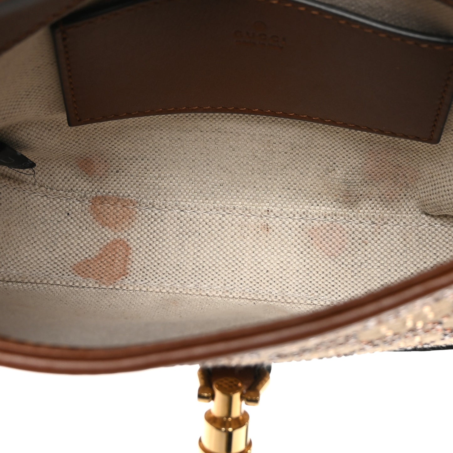 New Canvas Charisma Calfskin Crystal GG Monogram Mini Jackie 1961 Hobo Camel Ebony