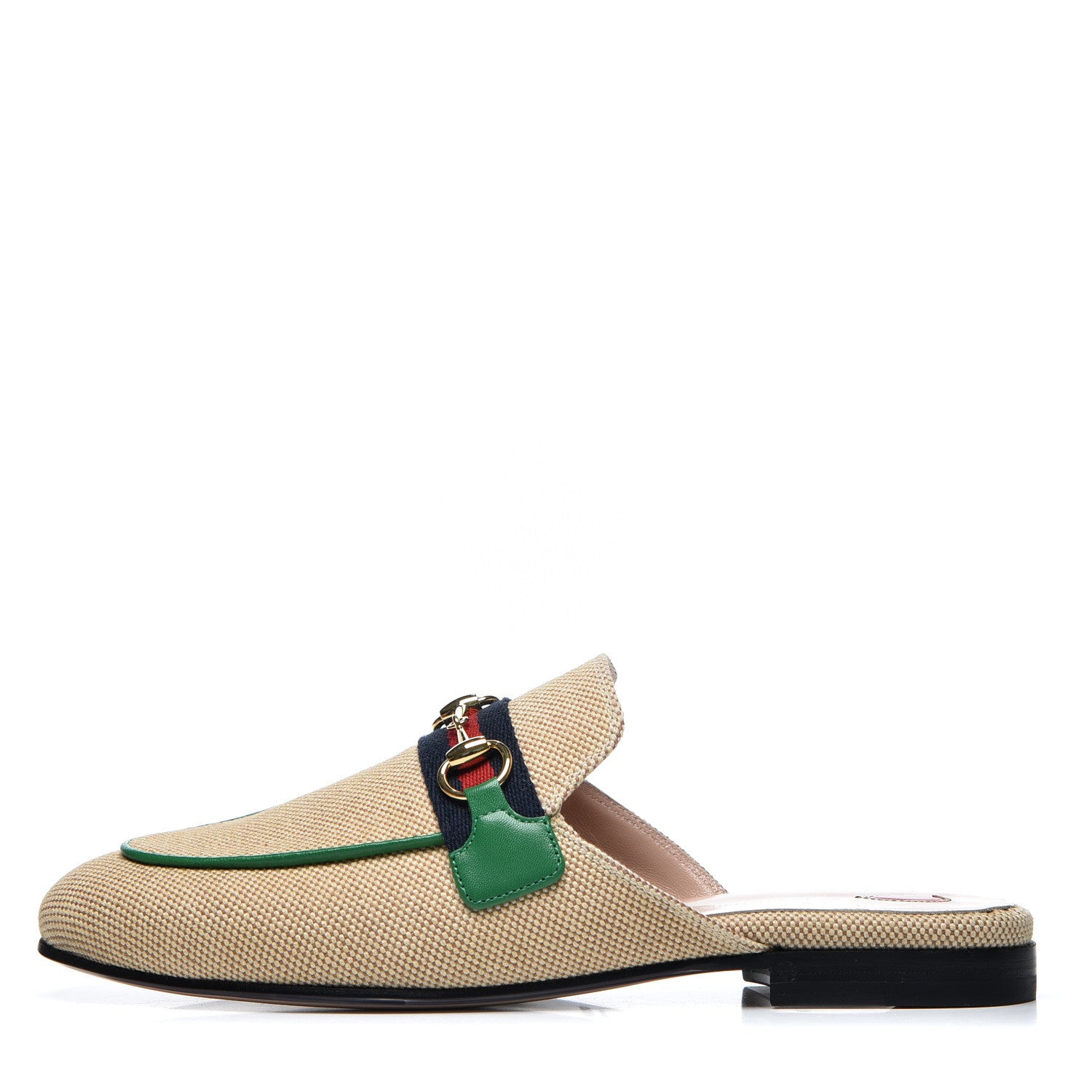 Gucci Canvas Vintage Charlotte Web Womens Princetown Slippers 36 Sand New Shamarock 1 of 10