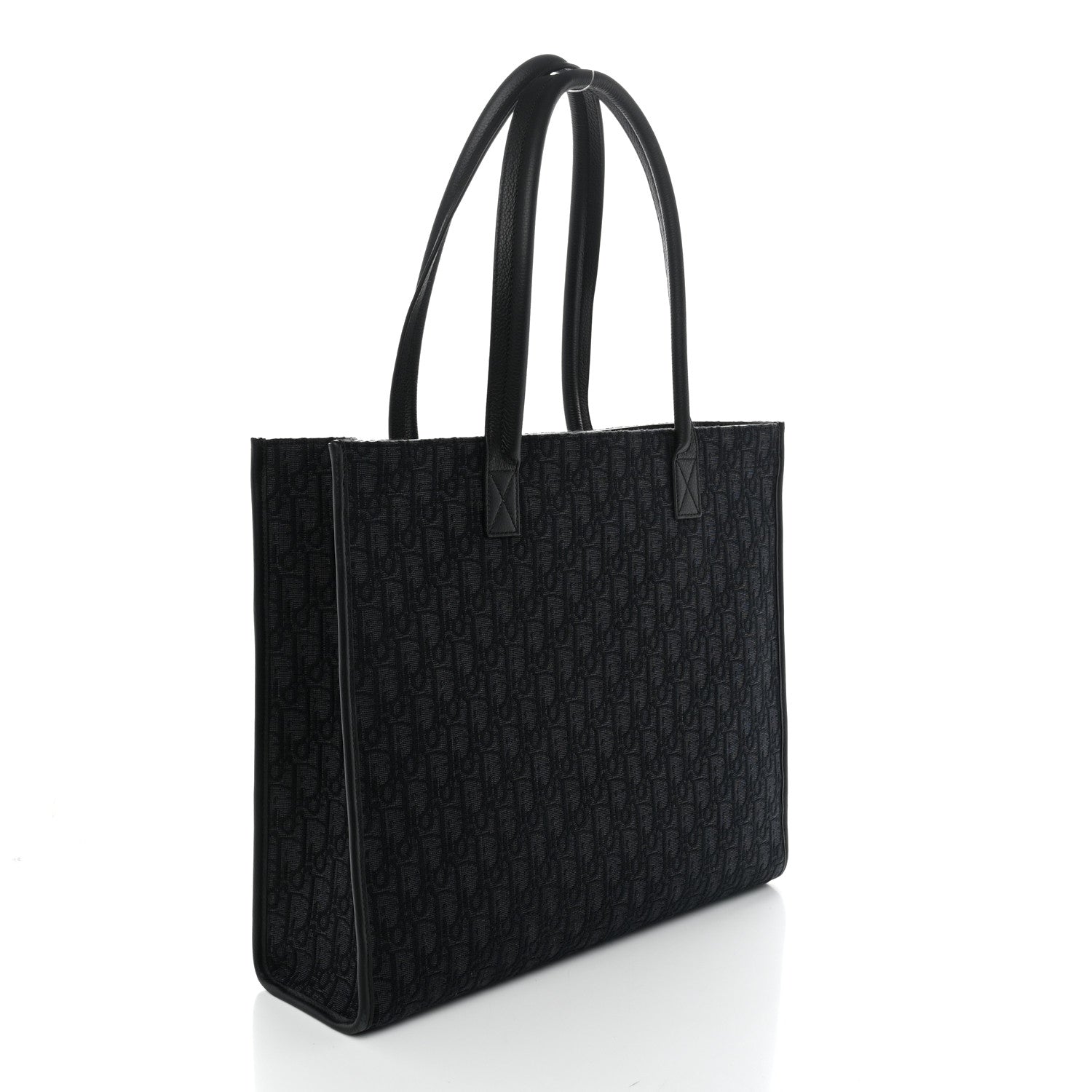 Christian Dior Grained Calfskin Oblique Jacquard Safari Tote  Black 3 of 11