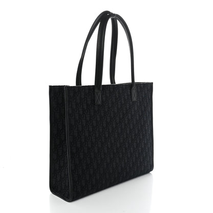 Christian Dior Grained Calfskin Oblique Jacquard Safari Tote  Black 3 of 11