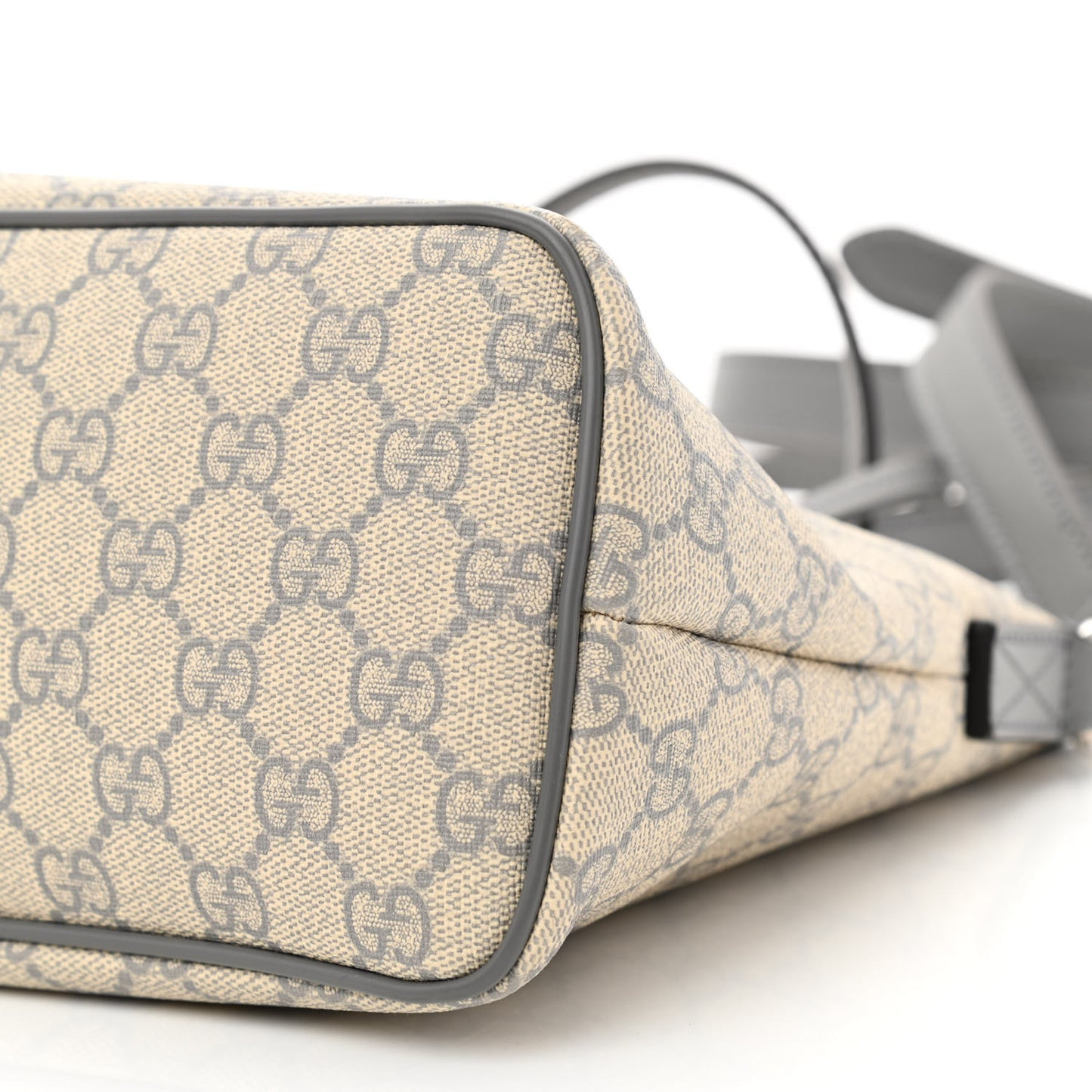 GG Supreme Monogram Small Zippered Tote Ecru Grigio