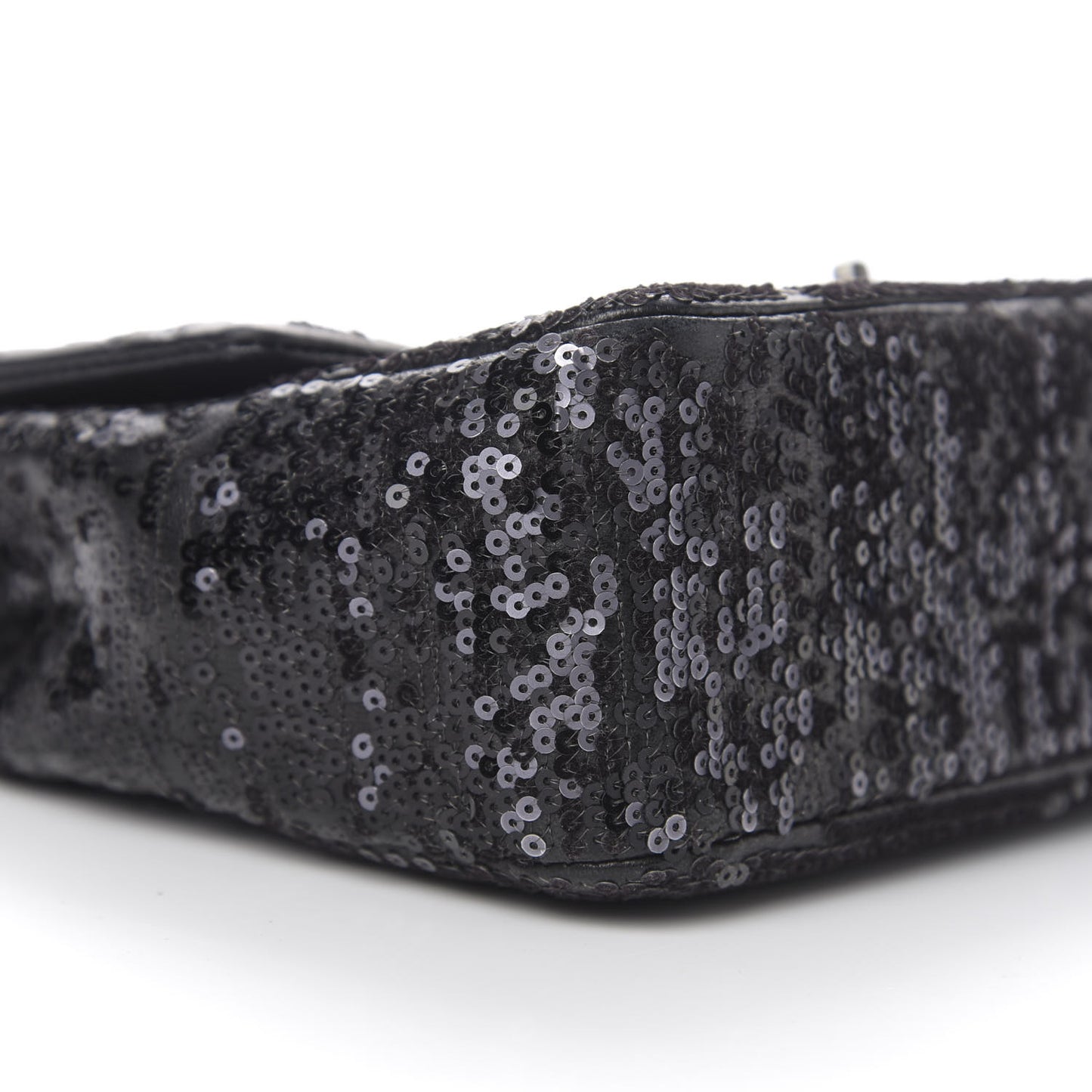 Sequin Lambskin Medium Moonlight on Water Flap Black