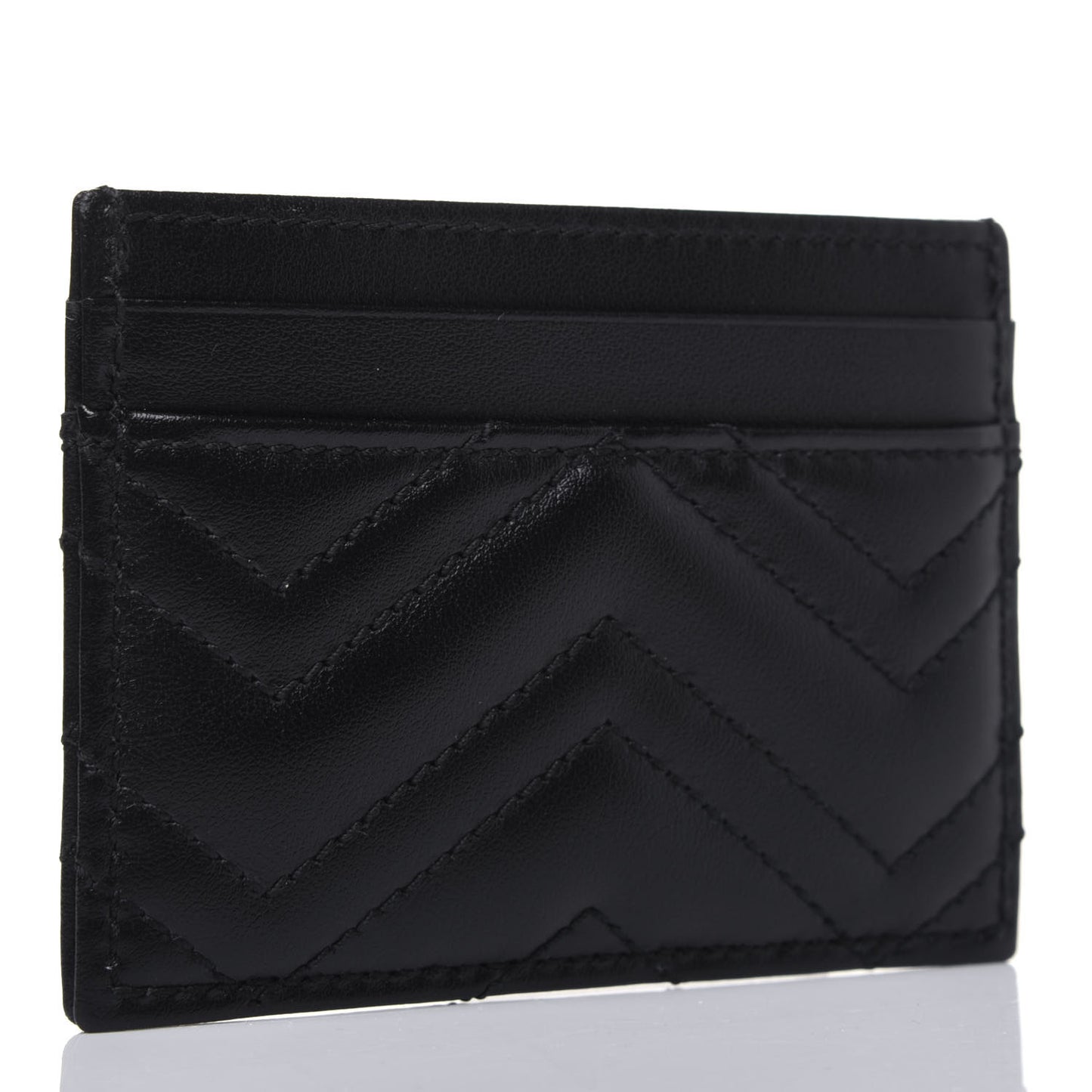 Calfskin Matelasse GG Marmont Card Holder Black