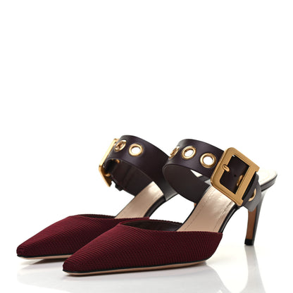 Christian Dior Technical Fabric Calfskin D-Dior 65mm Mules 38 Rouge Black 3 of 8