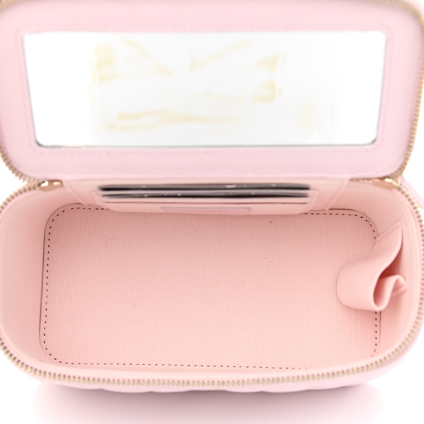Caviar Quilted Small Tiny CC Vanity Case With Chain Light Pink