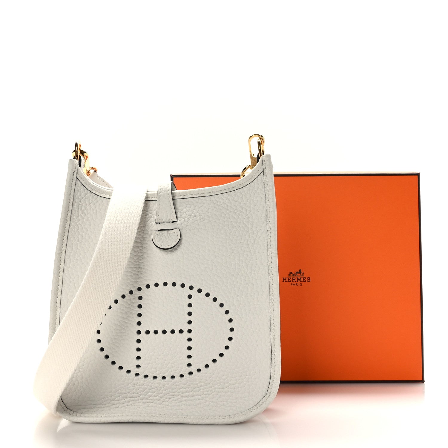 Hermes Taurillon Clemence Amazone Evelyne TPM New White 10 of 10