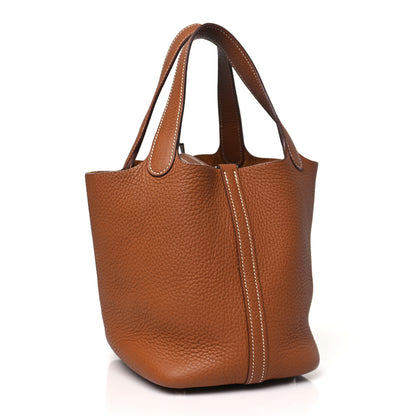 Hermes Taurillon Clemence Picotin Lock 18 PM Gold 3 of 10