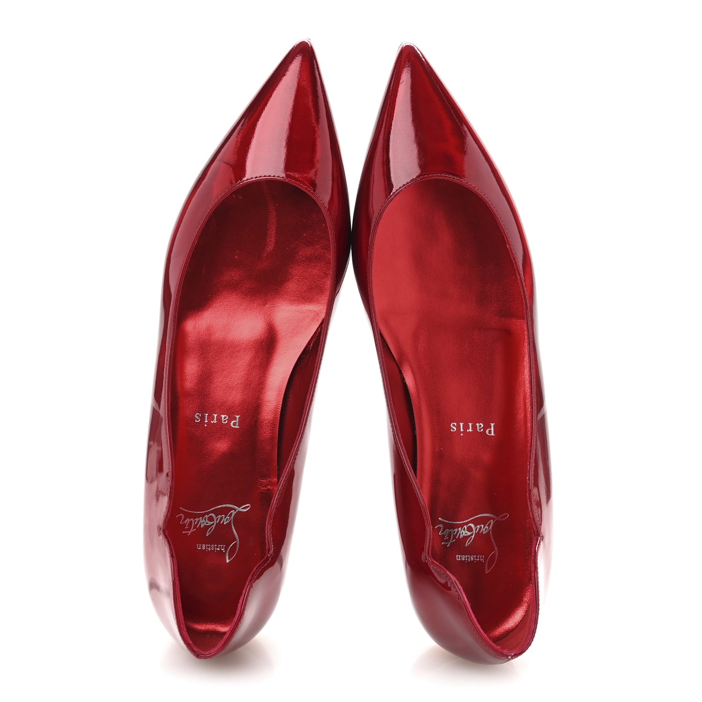 Metallic Patent Psychic Hot Chickita Flats 37.5 Loubi