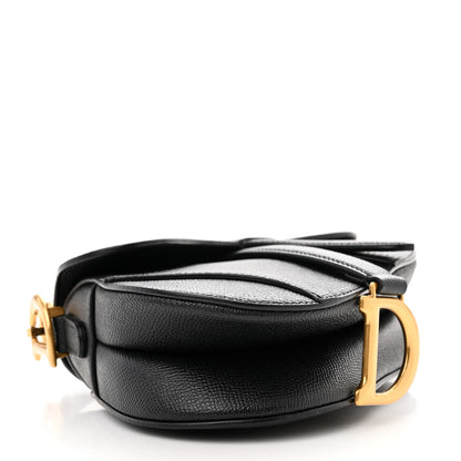 Christian Dior Grained Calfskin Mini Saddle Bag With Strap Black 4 of 10