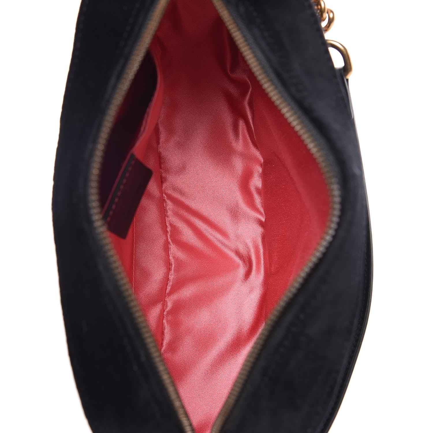 Gucci Velvet Matelasse Small GG Marmont Chain Shoulder Bag Black 5 of 7