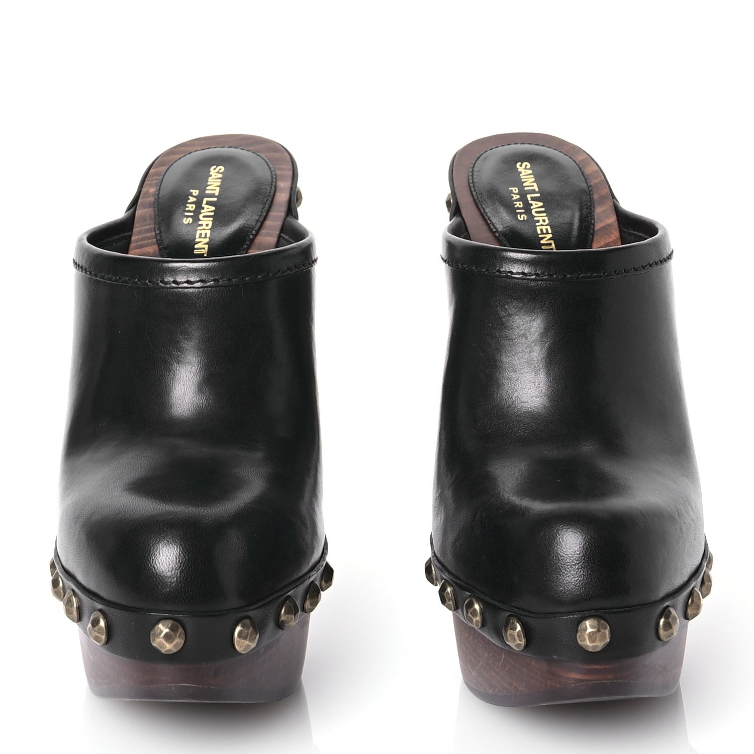 Saint Laurent Smooth Calfskin Camoy Clogs 35.5 Black 2 of 9