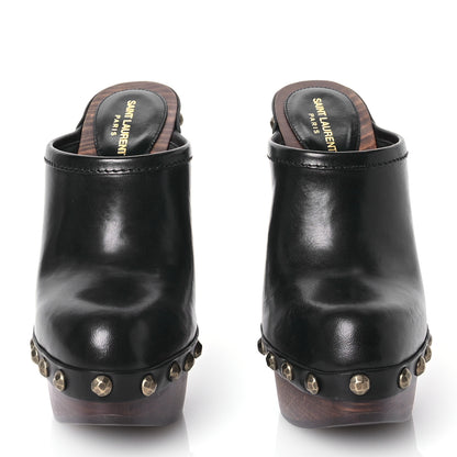 Saint Laurent Smooth Calfskin Camoy Clogs 35.5 Black 2 of 9