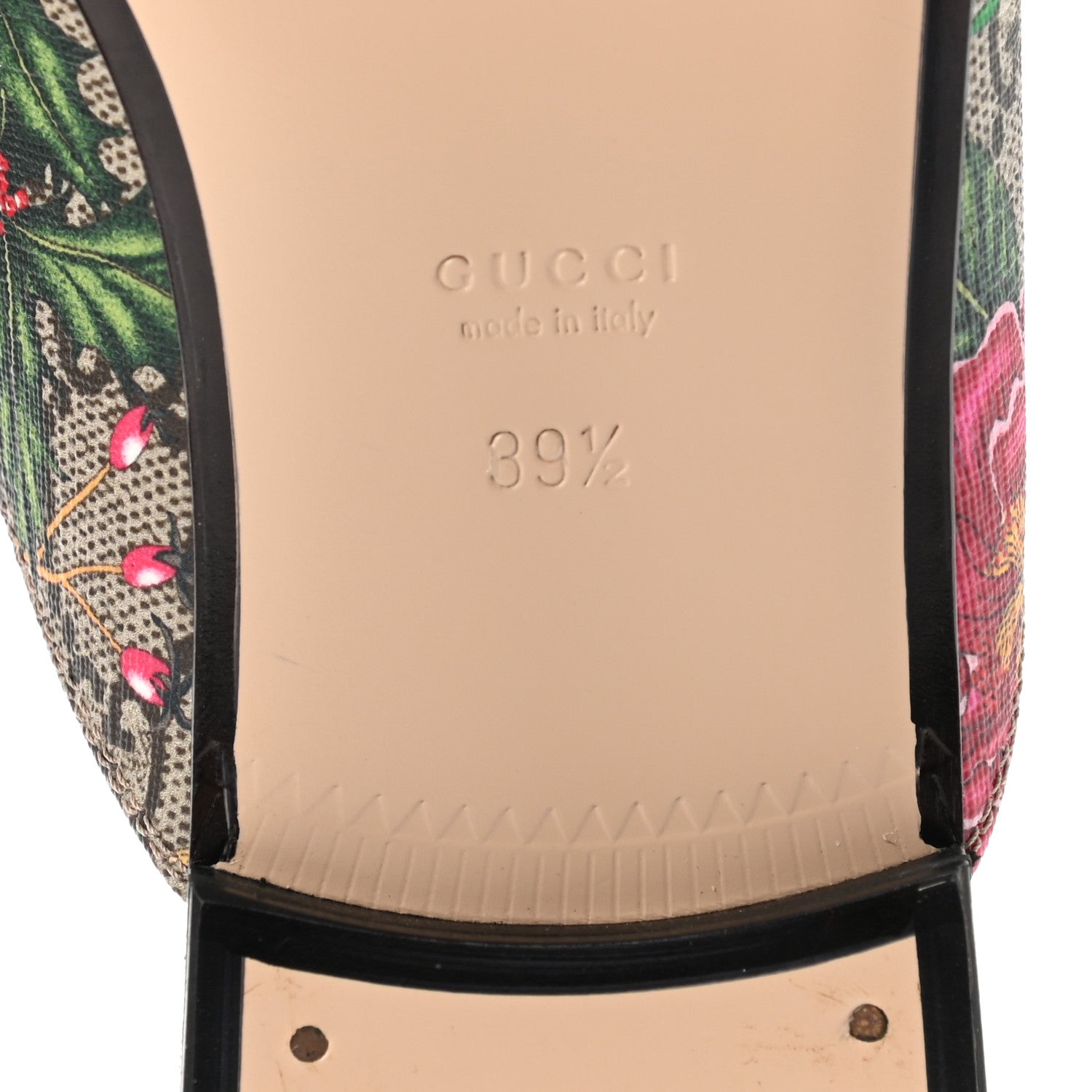 Gucci GG Supreme Monogram Flora Womens Princetown Slippers 39.5 Beige Ebony Multicolor Rosso 6 of 11
