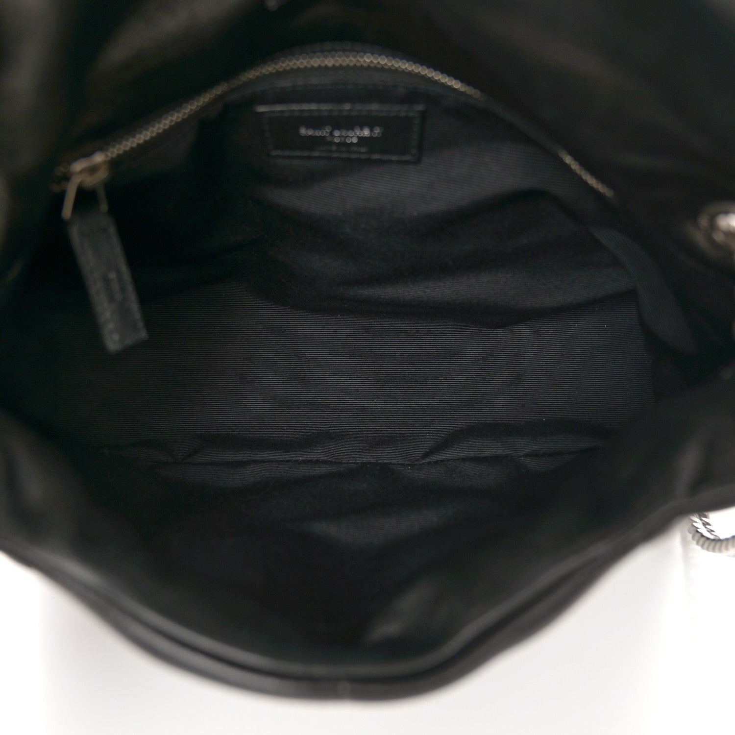 Saint Laurent Lambskin Quilted Small Loulou Puffer Monogram Chain Satchel Black 5 of 10