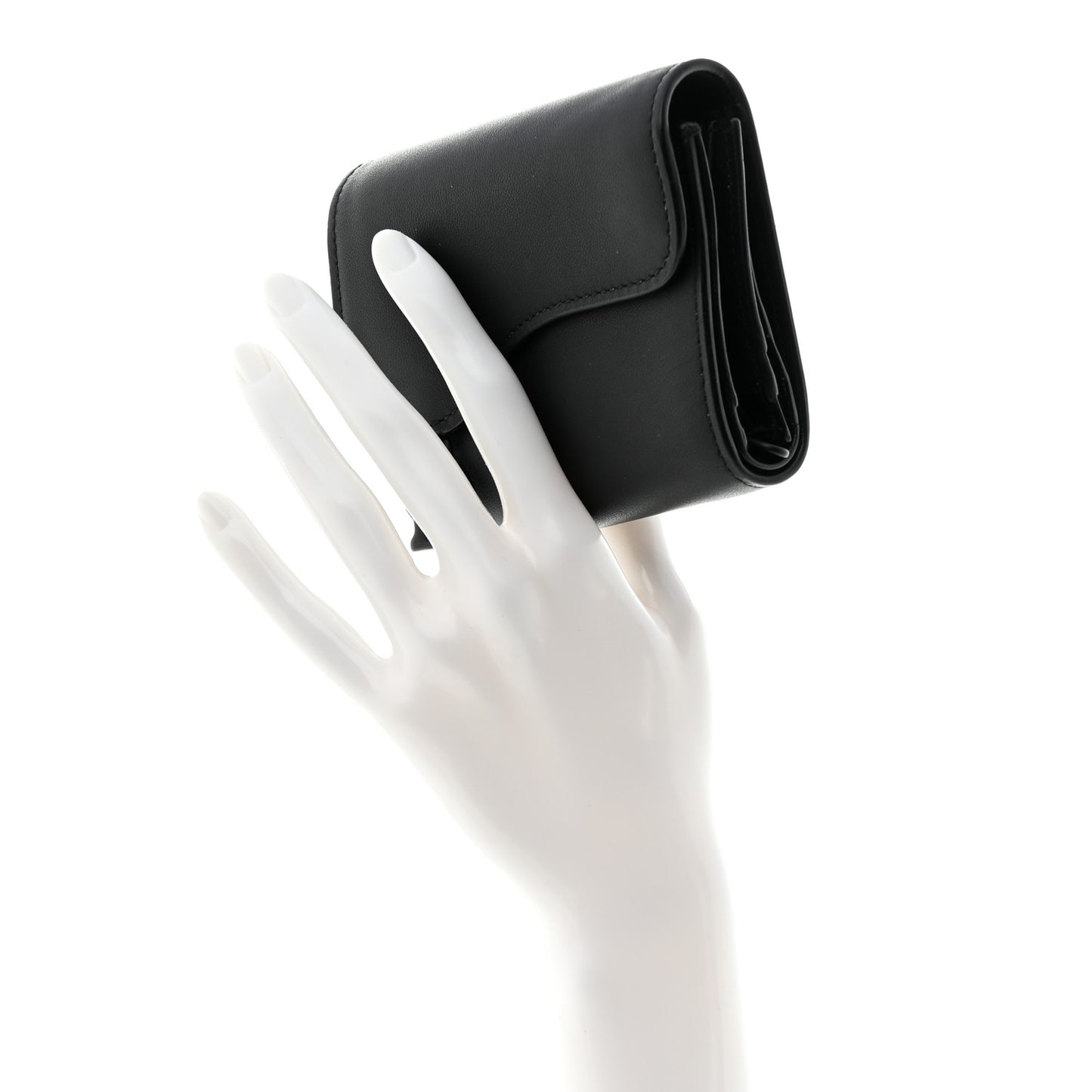 Ultra Matte Calfskin Saddle Lotus Wallet Black