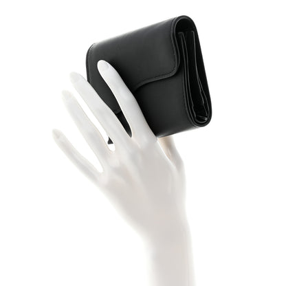 Christian Dior Ultra Matte Calfskin Saddle Lotus Wallet Black 2 of 8
